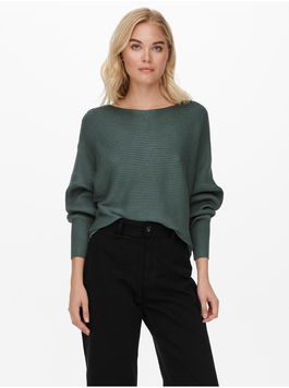 Dark green women's ribbed sweater ONLY Adaline - Women