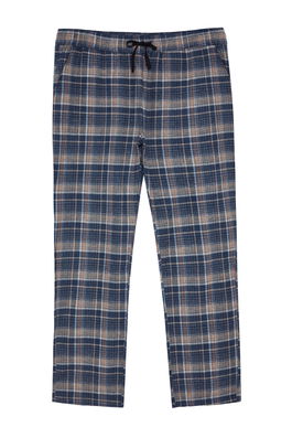Trendyol Men's Navy Blue Regular Fit Plaid Weave Pajama Bottoms.