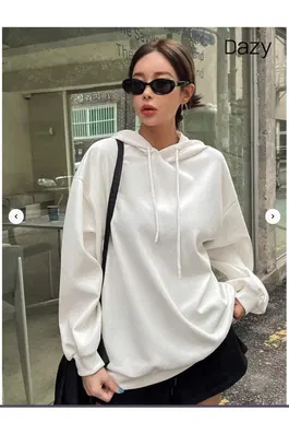 K&H TWENTY-ONE Women's White The Stage Printed Hoodie Sweatshirt