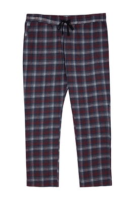 Trendyol Men's Navy Blue Regular Fit Plaid Weave Pajama Bottoms.