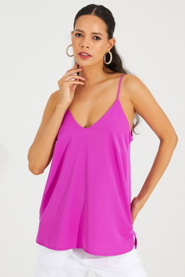 Cool & Sexy Women's Fuchsia Halterneck Blouse