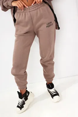 Official Miss City sweatpants with elastic band, brown