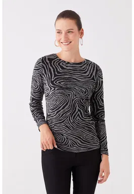 Bluza cu imprimeu abstract