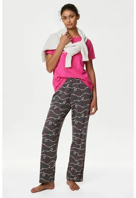 Pijama cu imprimeu grafic
