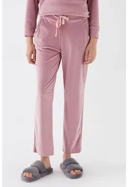 Pantaloni de pijama cu aspect catifelat