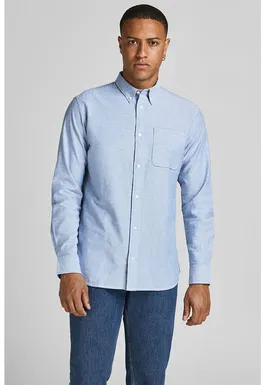 Camasa slim fit din amestec de bumbac organic