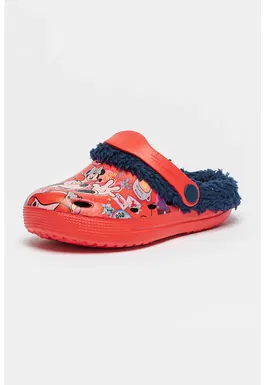 Saboti slingback cu captuseala din material teddy
