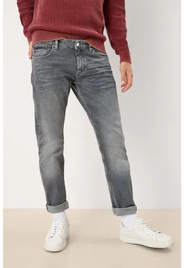Blugi slim fit cu aspect decolorat