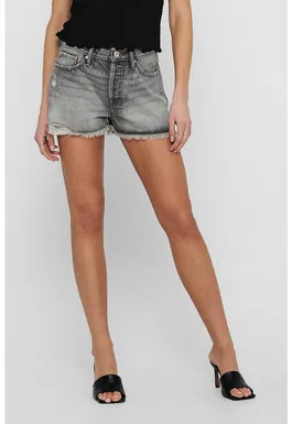 Pantaloni scurti din denim cu terminatii franjurate Fine