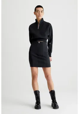 Fusta slim fit cu striatii