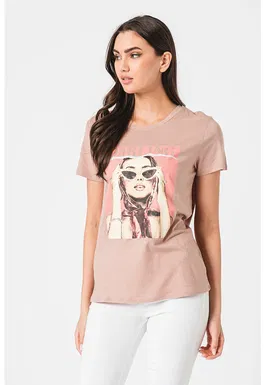 Tricou din amestec de modal cu imprimeu