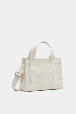 Madamra Women's Cream Canvas Crossbody Bag