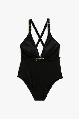 Koton Swimsuit - Black - Plain