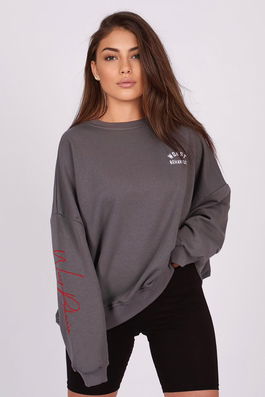 Madmext Mad Girls Smoked Printed Sweatshirt