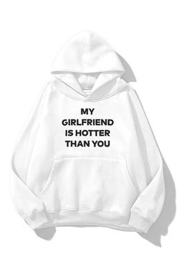 K&H TWENTY-ONE Unisex My Girlfriend Hoodie Sweatshirt White