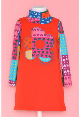 Rochie din amestec de bumbac cu model