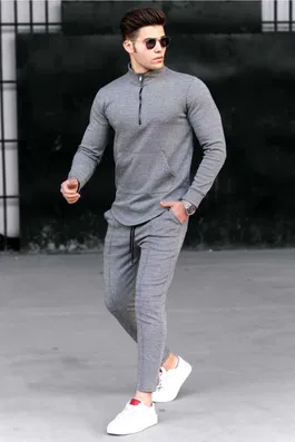 Madmext Men's Anthracite Tracksuit Set 4786