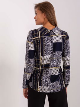 Dark blue shirt with print and collar