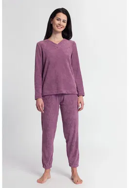 Bluza de pijama cu decolteu in V