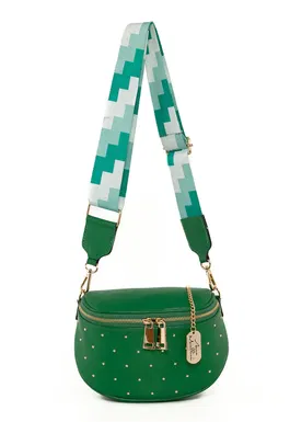 Geanta crossbody de piele cu aplicatii de tinte Domenica