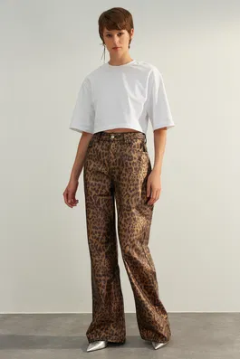 Trendyol Limited Edition Multicolored Animal Print Wide Leg Jeans