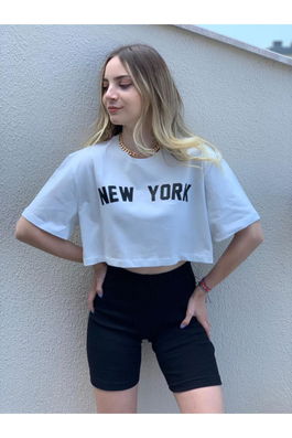 K&H TWENTY-ONE Women's White New York Crop