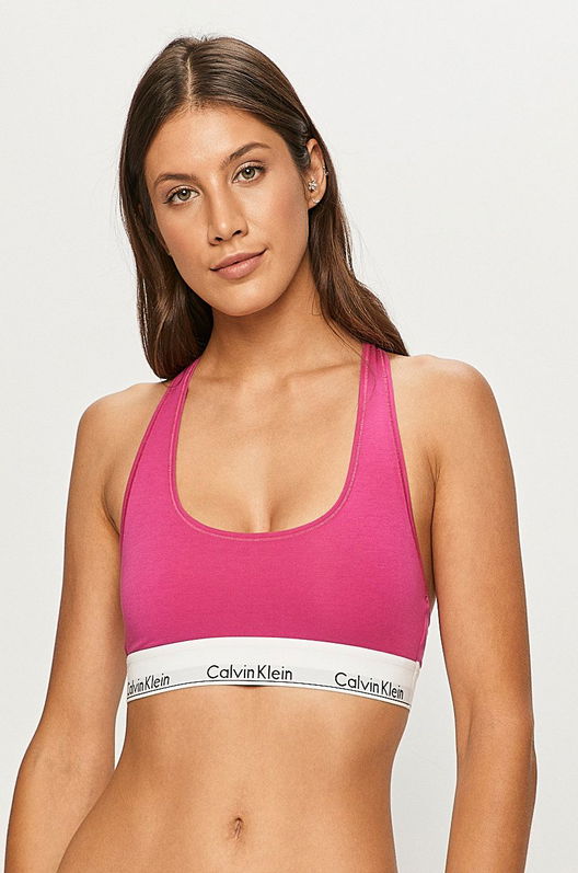 Calvin Klein Underwear Sutien culoarea roz, material neted Dama