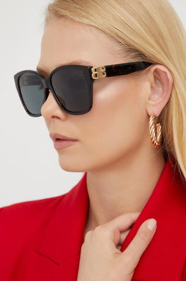 Balenciaga ochelari de soare femei, culoarea maro Dama