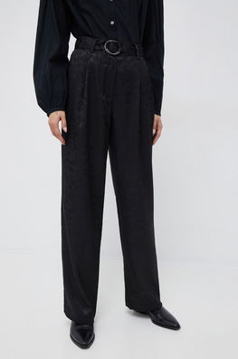 Y.A.S pantaloni femei, culoarea negru, lat, high waist Dama