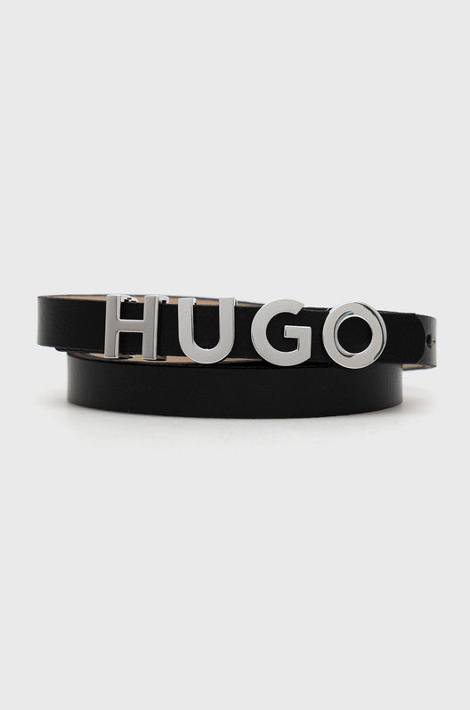 HUGO curea de piele femei, culoarea negru Dama