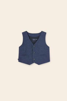 Mayoral vestă din amestec de in pentru bebeluși culoarea albastru marin , Veste bleumarin Barbati