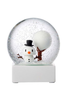 Hoptimist minge decorativă Snowman Snow Globe L alb