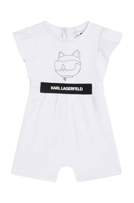 Karl Lagerfeld salopete bebelusi din bumbac culoarea alb, bumbac Dama