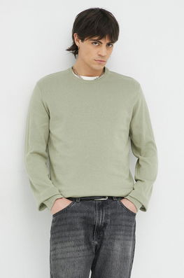 Wrangler pulover de bumbac culoarea verde, light Barbati
