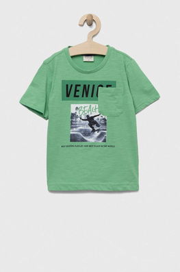 Birba&Trybeyond tricou de bumbac pentru copii culoarea verde, cu imprimeu , Mânecă scurtă Barbati