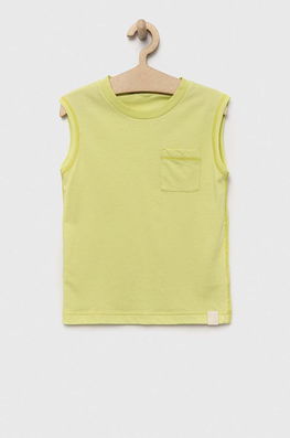 United Colors of Benetton top copii culoarea verde, neted , Maiouri Barbati