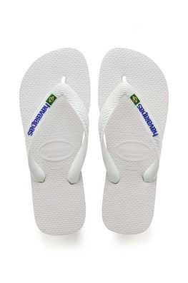 Havaianas slapi copii BRASIL LOGO culoarea alb , Şlapi Barbati