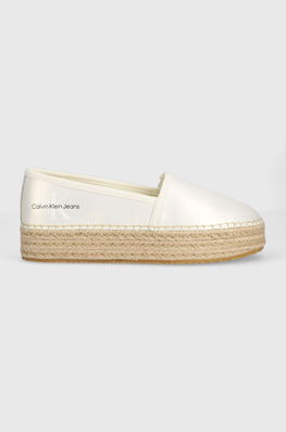 Calvin Klein Jeans espadrile ESPADRILLE FLATFORM culoarea alb, cu platforma, YW0YW01241 Dama