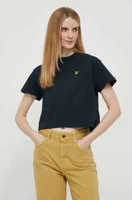 Lyle & Scott tricou din bumbac culoarea albastru marin bleumarin Dama