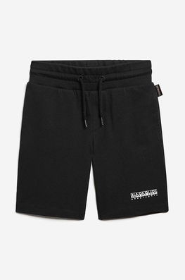 Napapijri pantaloni scurți din bumbac pentru copii culoarea negru, neted, talie reglabila Barbati