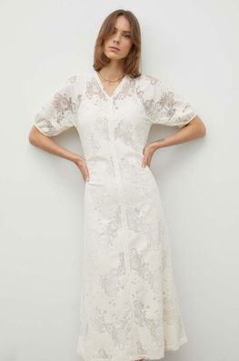Day Birger et Mikkelsen rochie culoarea bej, midi, evazati Dama