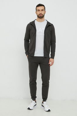 EA7 Emporio Armani trening din bumbac barbati, culoarea verde