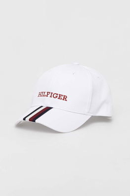 Tommy Hilfiger șapcă din bumbac pentru copii culoarea alb, cu imprimeu , Șepci de baseball Dama