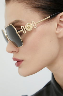 Versace ochelari de soare femei, culoarea negru Dama