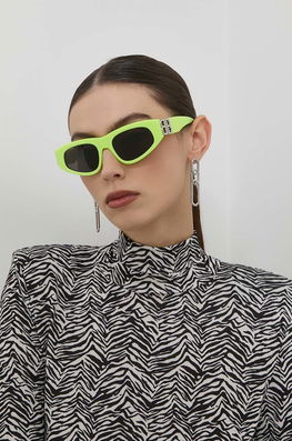 Balenciaga ochelari de soare femei, culoarea verde Dama