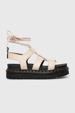Dr. Martens sandale de piele Nartilla femei, culoarea bej, cu platforma, DM30764292 DM30764292-Parchment Dama
