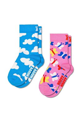 Happy Socks sosete copii Flying High Socks 2-pack culoarea roz Dama