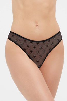 Emporio Armani Underwear tanga culoarea negru, transparent Dama