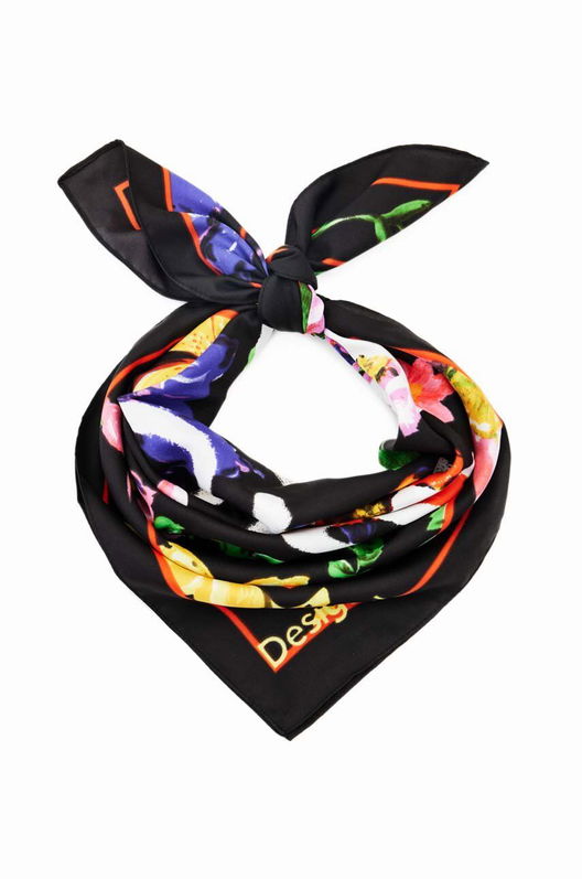 Desigual esarfa femei, culoarea negru, modelator Dama