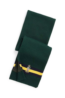 Polo Ralph Lauren eșarfă din bumbac pentru copii culoarea verde, cu imprimeu , Fulare Barbati
